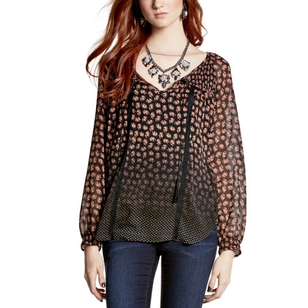 Princess Vera Wang Smockneck peasants Top Size L